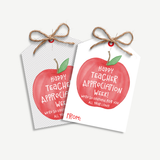 Teacher Appreciation Gift Tags Printable | Apple Design