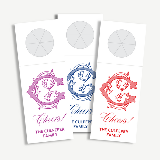 Monogram Wine Bottle Hanging Tags - Cheers