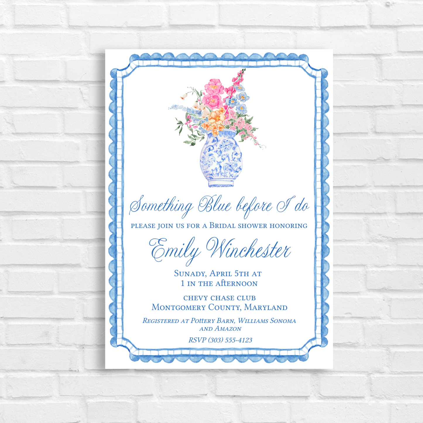 Something Blue Before I Do Bridal Shower Invite