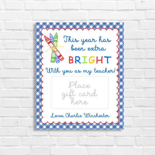 Crayon Teacher Appreciation Gift Card Holder