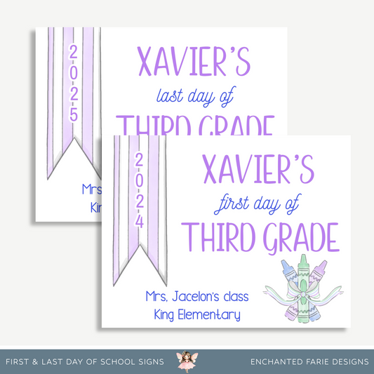 Editable First & Last Day of School Sign | Personalized Printable Photo Prop