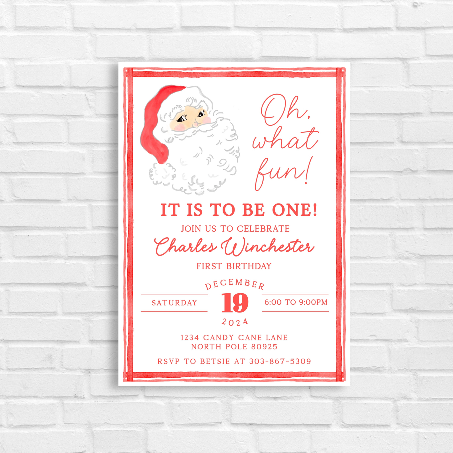 Fun Christmas Birthday Invite 5