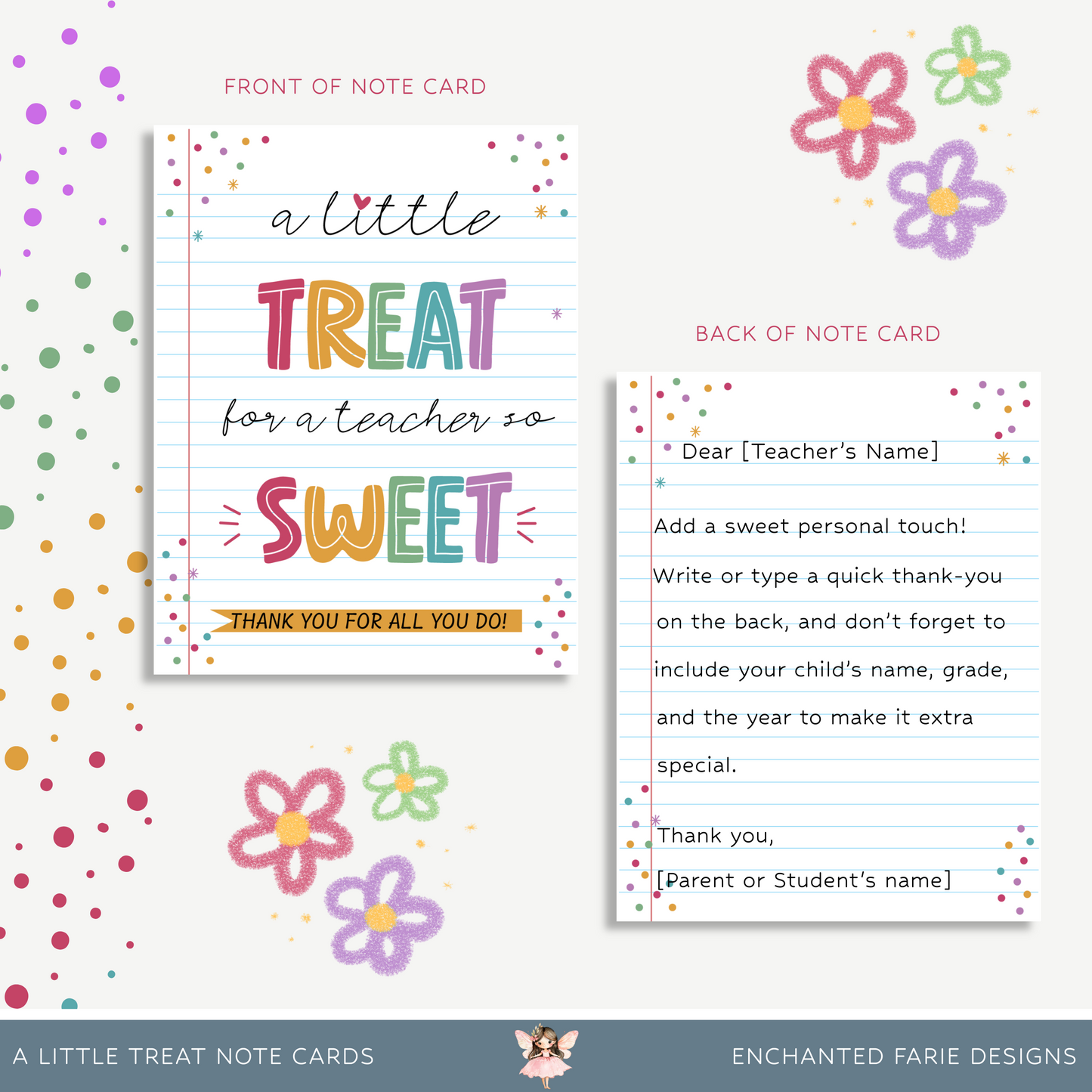 Printable Teacher Thank You Note Card