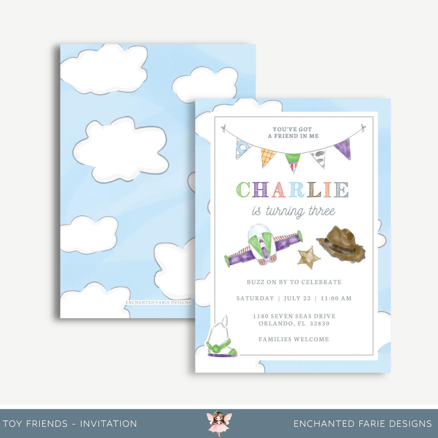 Toy Friends Birthday Invitation – You've Got a Friend in Me 5x7"