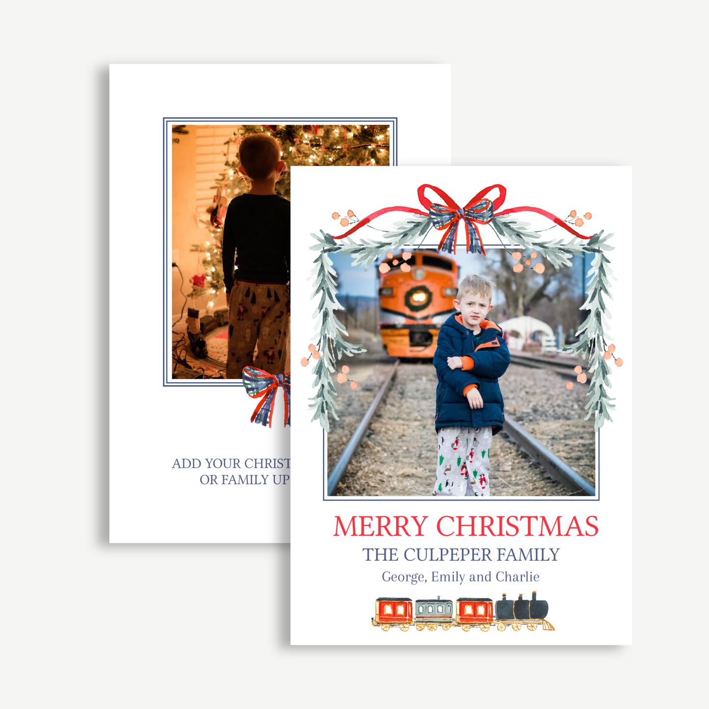 Train Christmas Photo Card | Family Holiday Card
