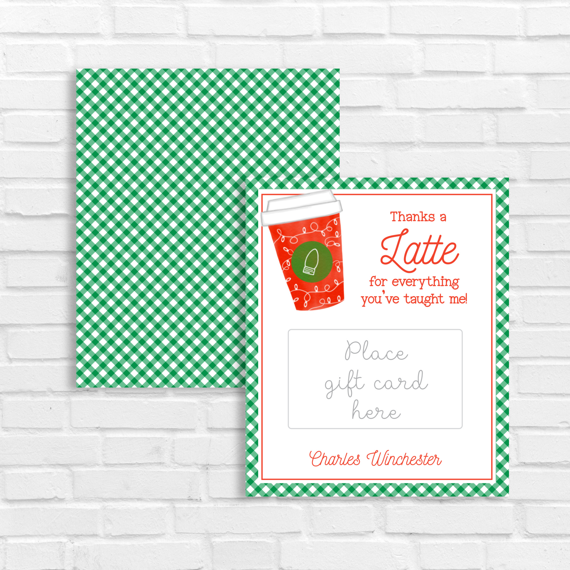 Teacher Gift Card Holder