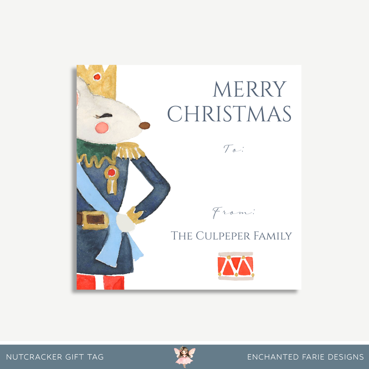 Nutcracker Mouse King Christmas Gift Tag