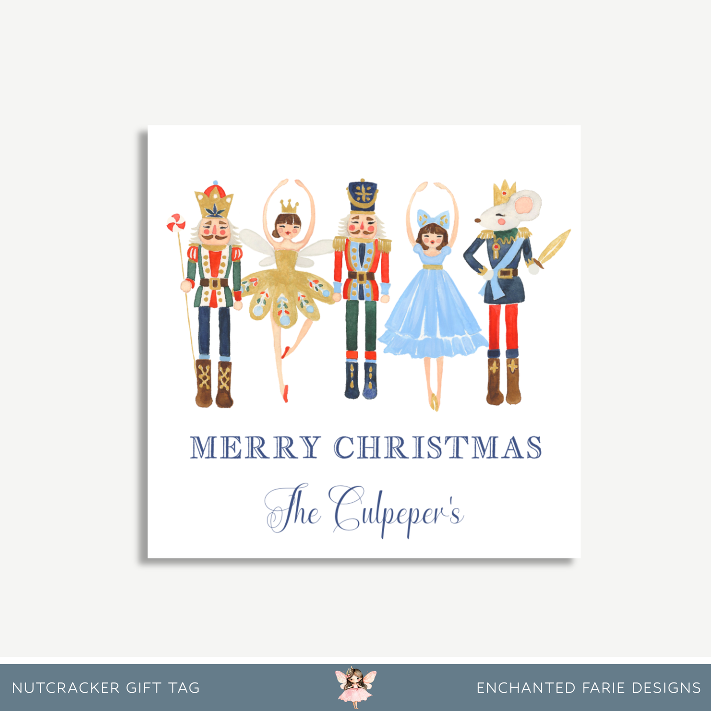 Nutcracker Christmas Gift Tag – Whimsical Holiday Printable