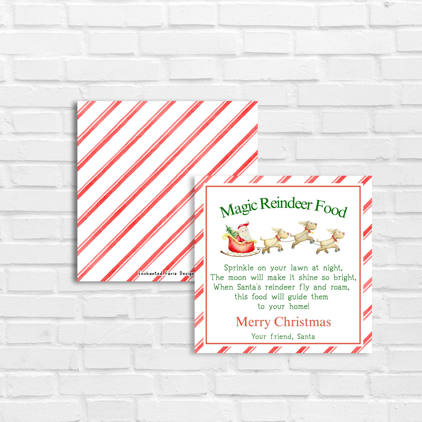 Magic Reindeer Food Tag Editable