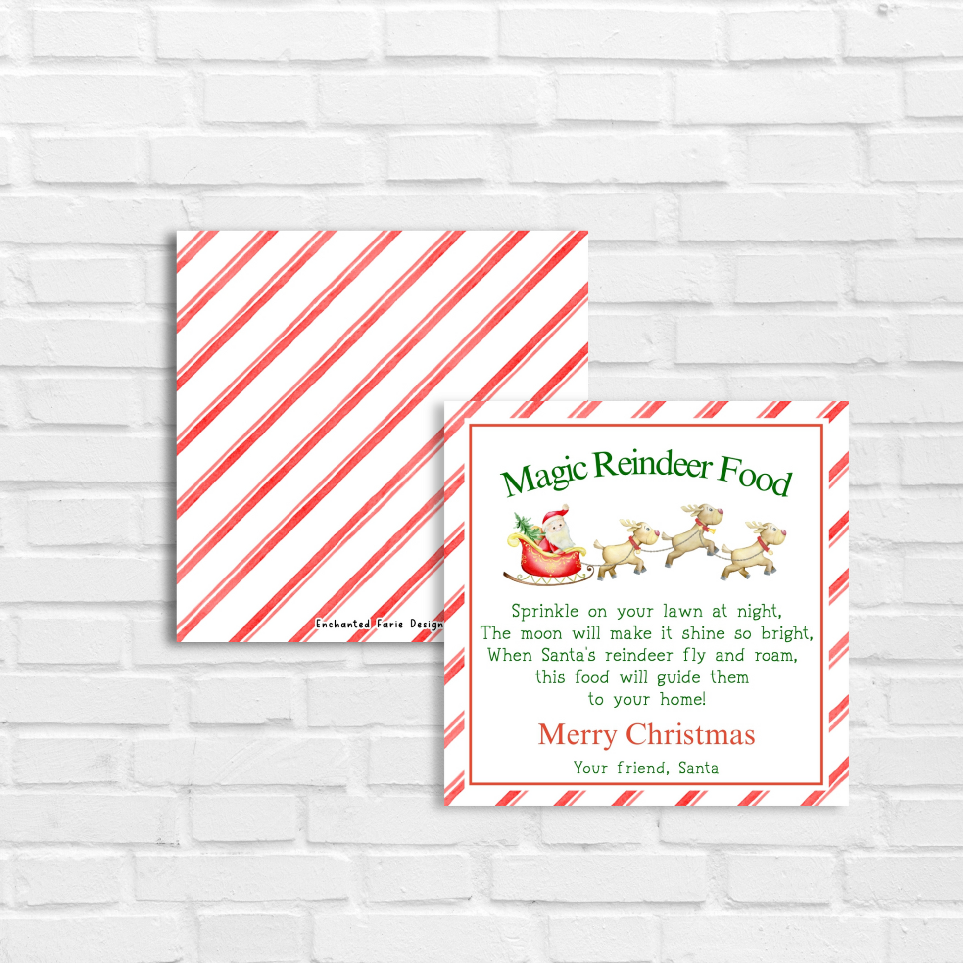 Magic Reindeer Food Tag Editable