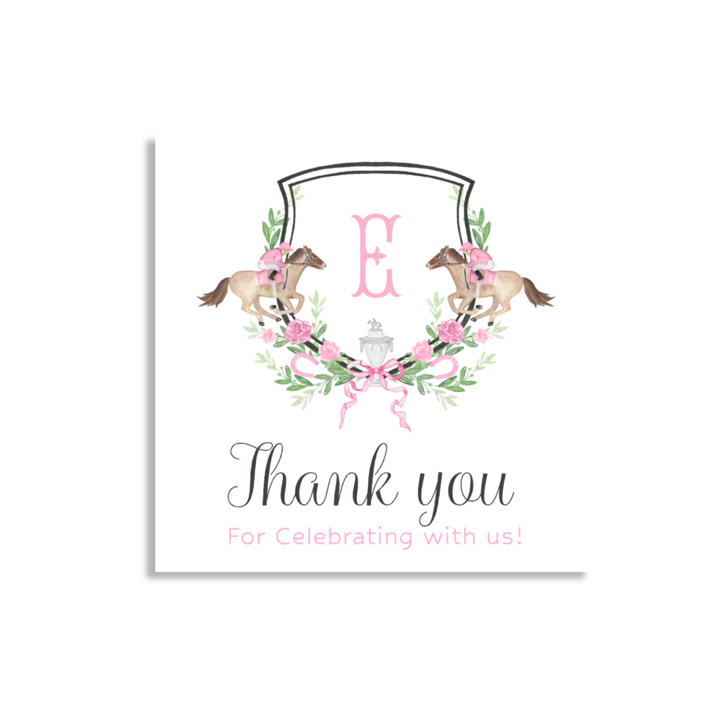 Kentucky Derby Pink Birthday Gift Tags