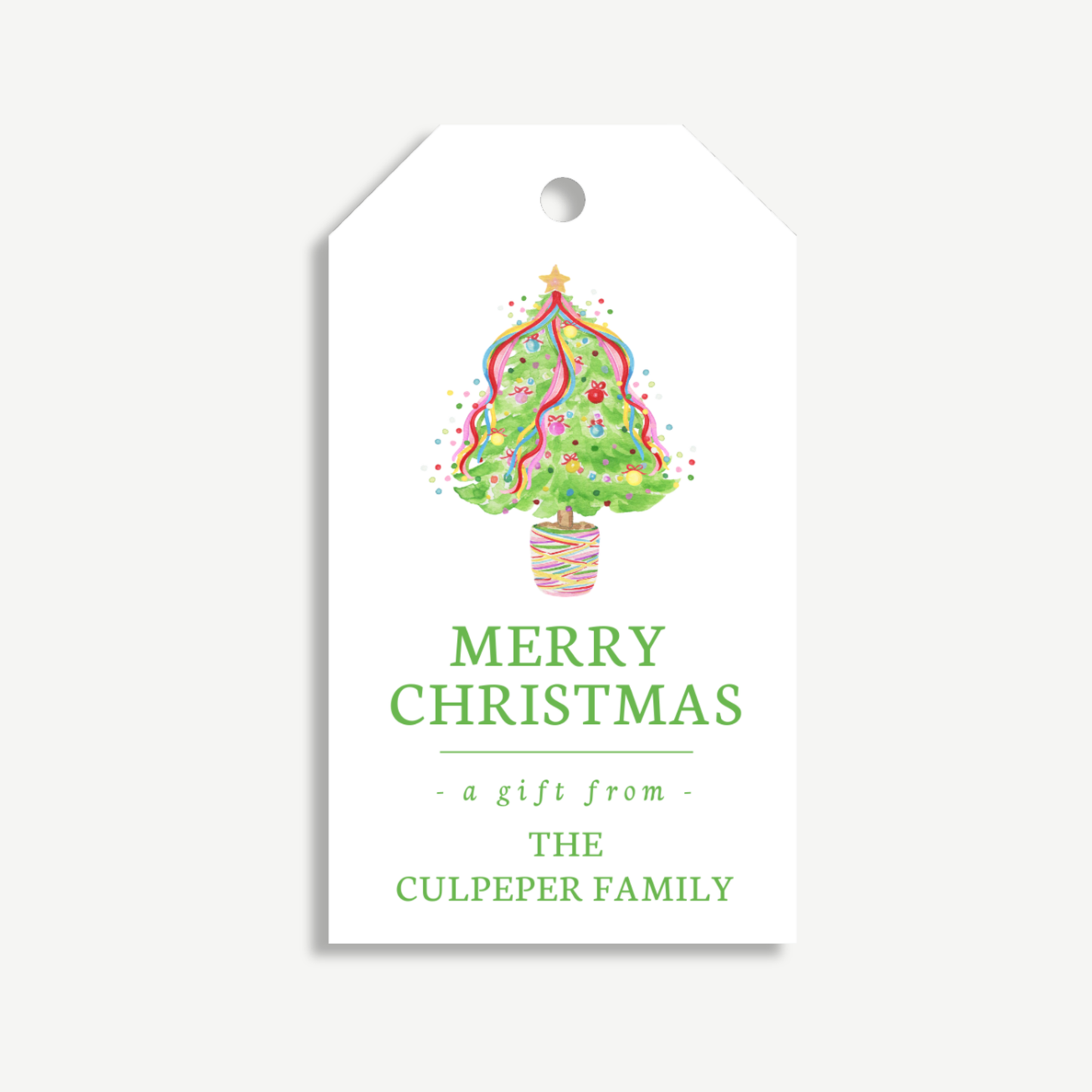 Personalized Christmas Gift Tags | Confetti Christmas Tree Holiday Tags