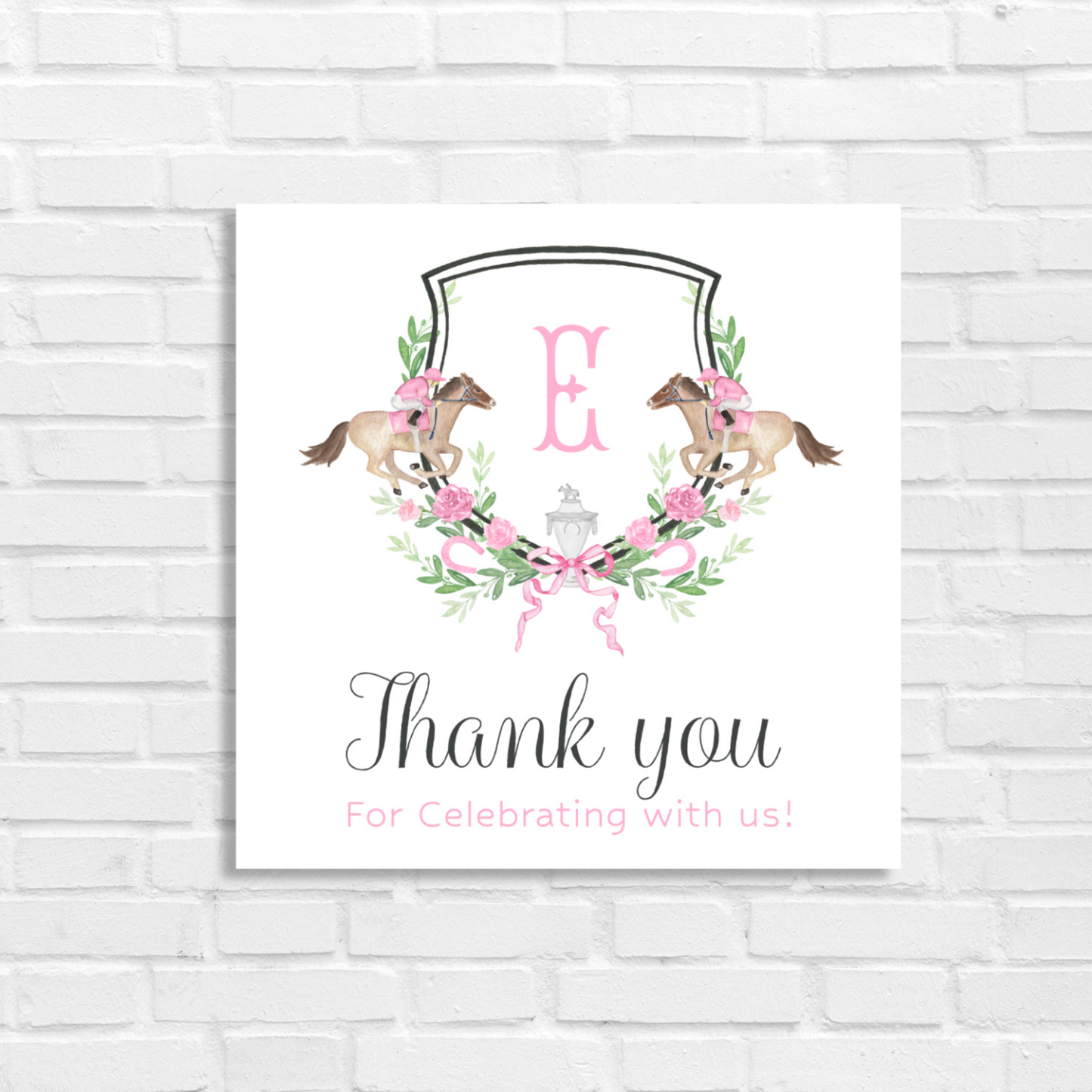 Kentucky Derby Pink Birthday Gift Tags
