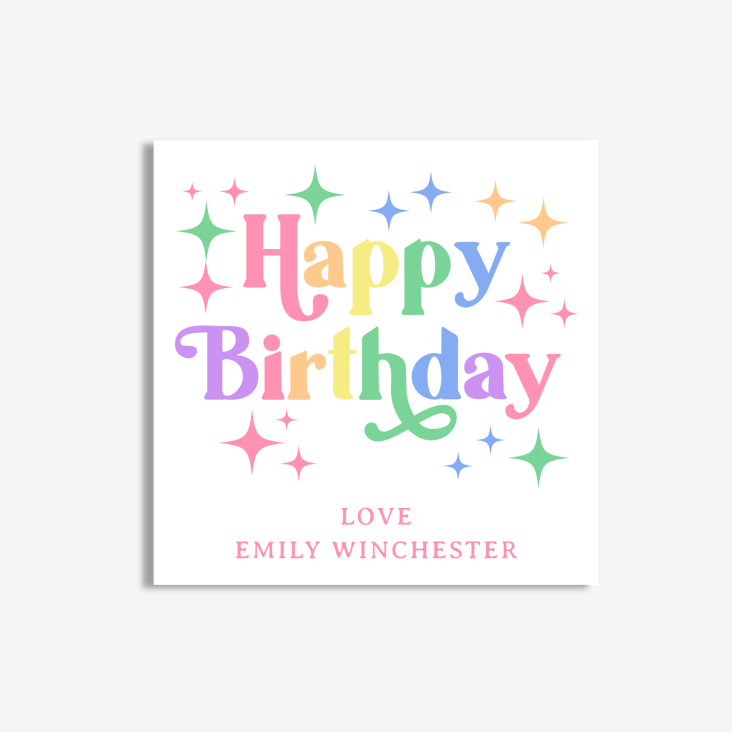 Rainbow Happy Birthday Gift Tag – Printable with 2 Backing Options