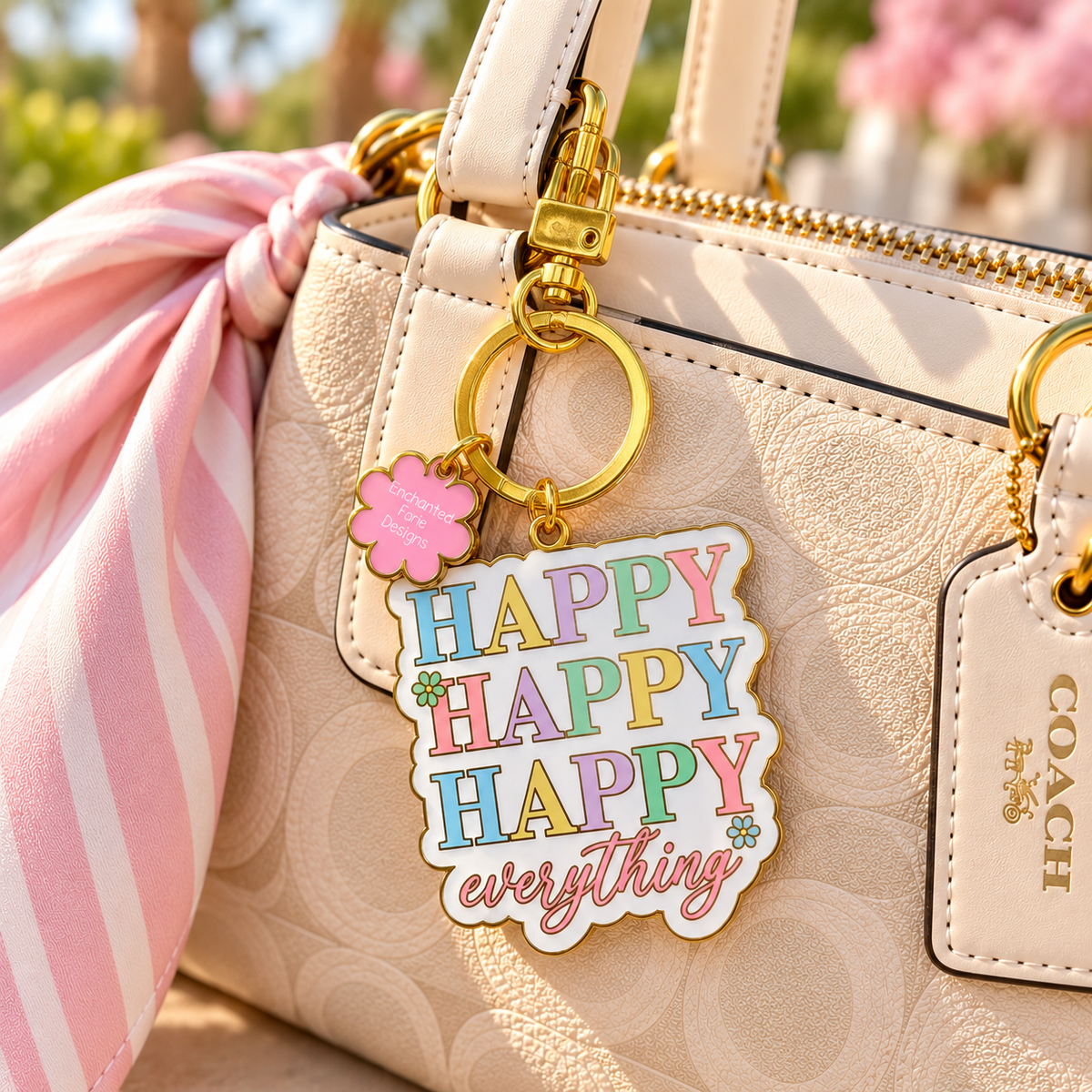 Happy Everything Keychain – Pastel Key Ring