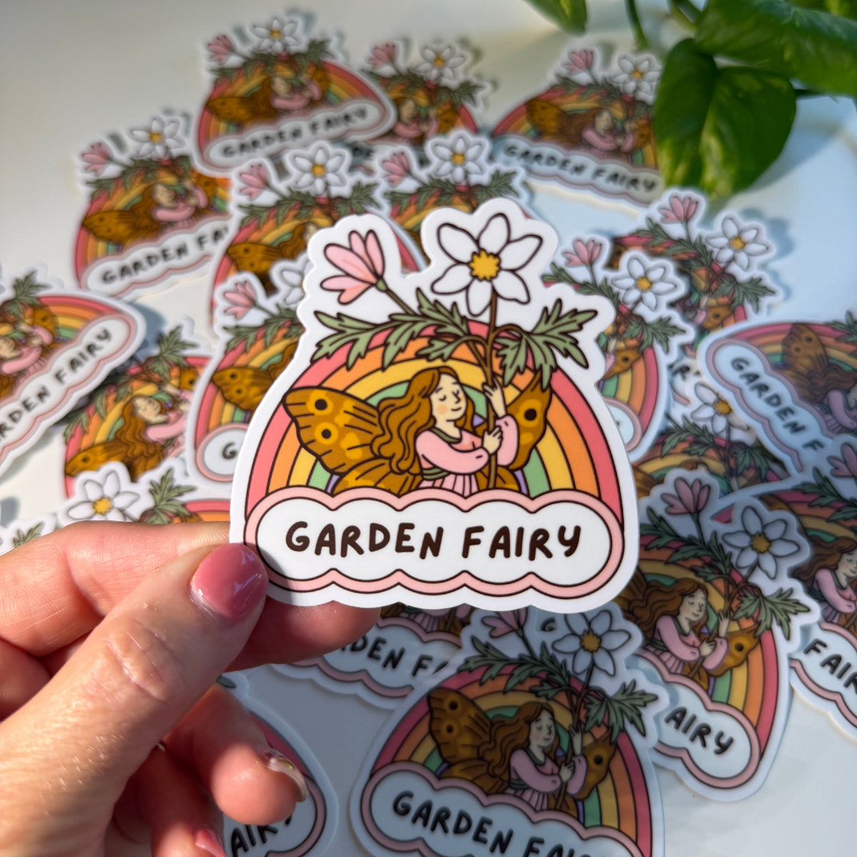 Garden Fairy Sticker – Whimsical Floral Vinyl Decal