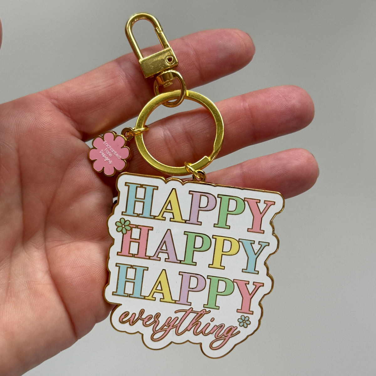 Happy Everything Keychain – Pastel Key Ring