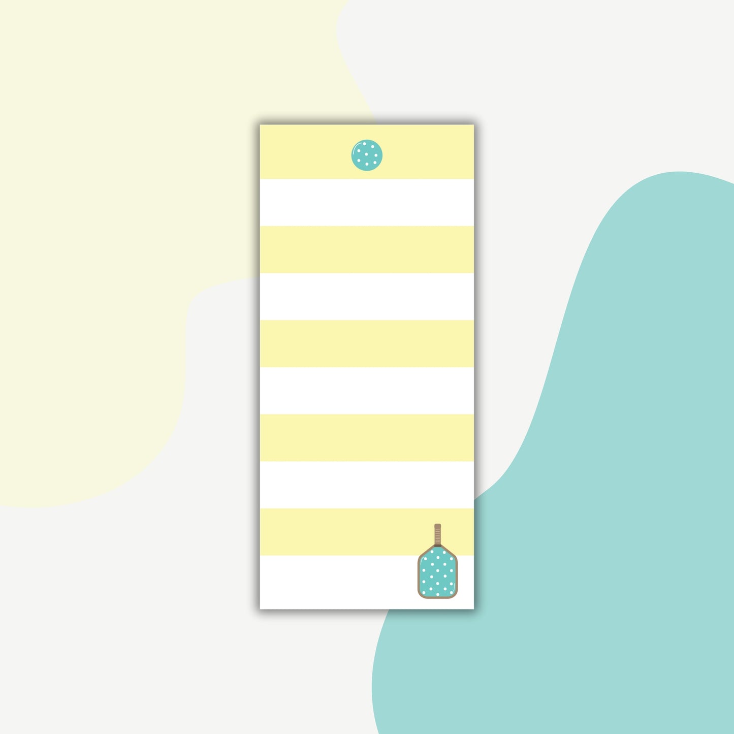 Pickleball To-Do Notepad | Yellow Striped List Pad