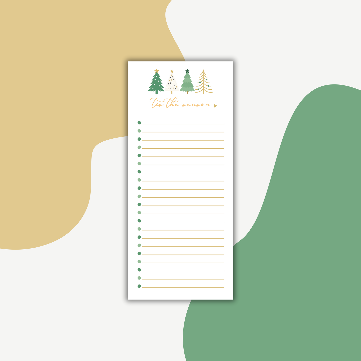 Tis the Season Christmas Notepad – Holiday To-Do List for Organizing & Gifting