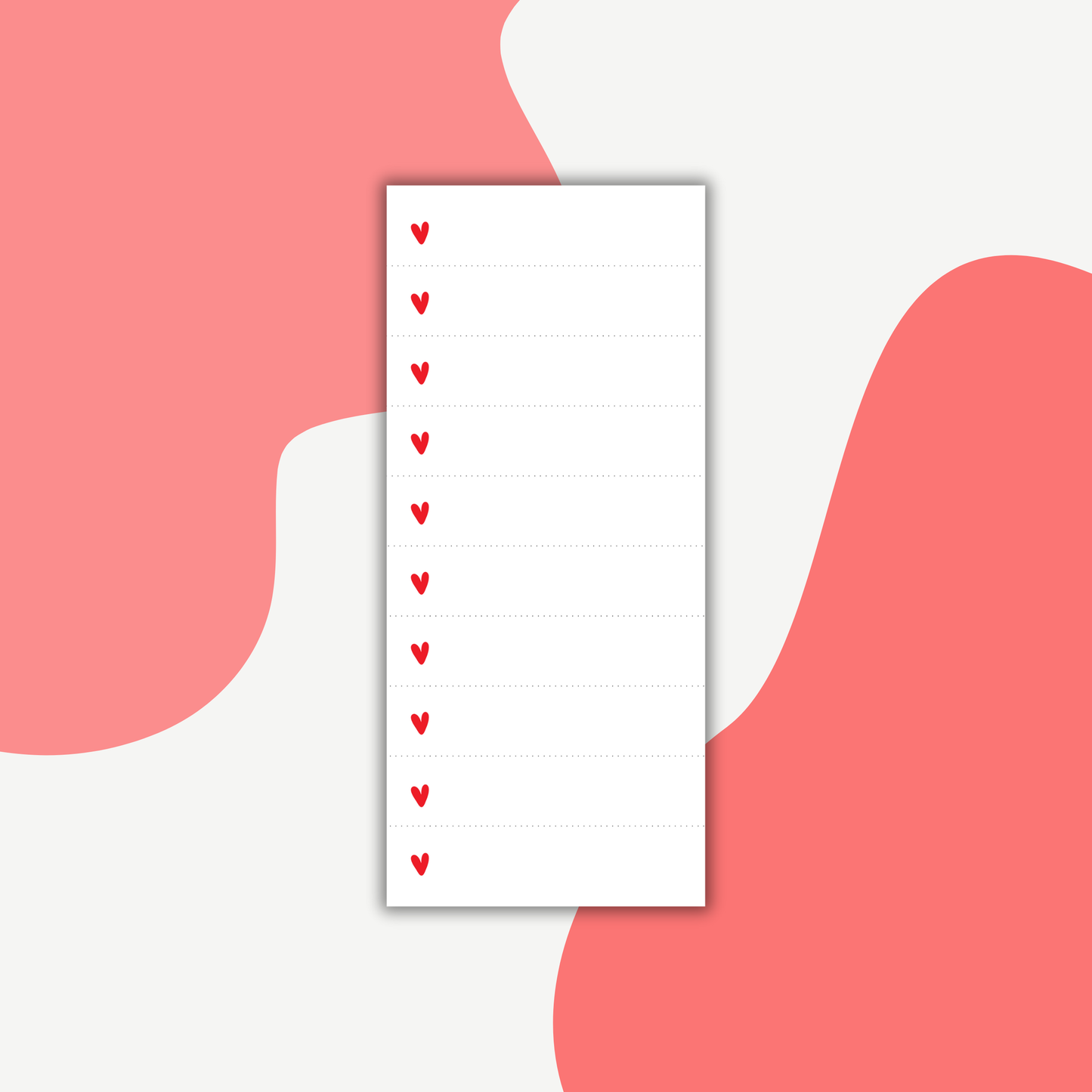 Hearts & Dotted Lines Notepad