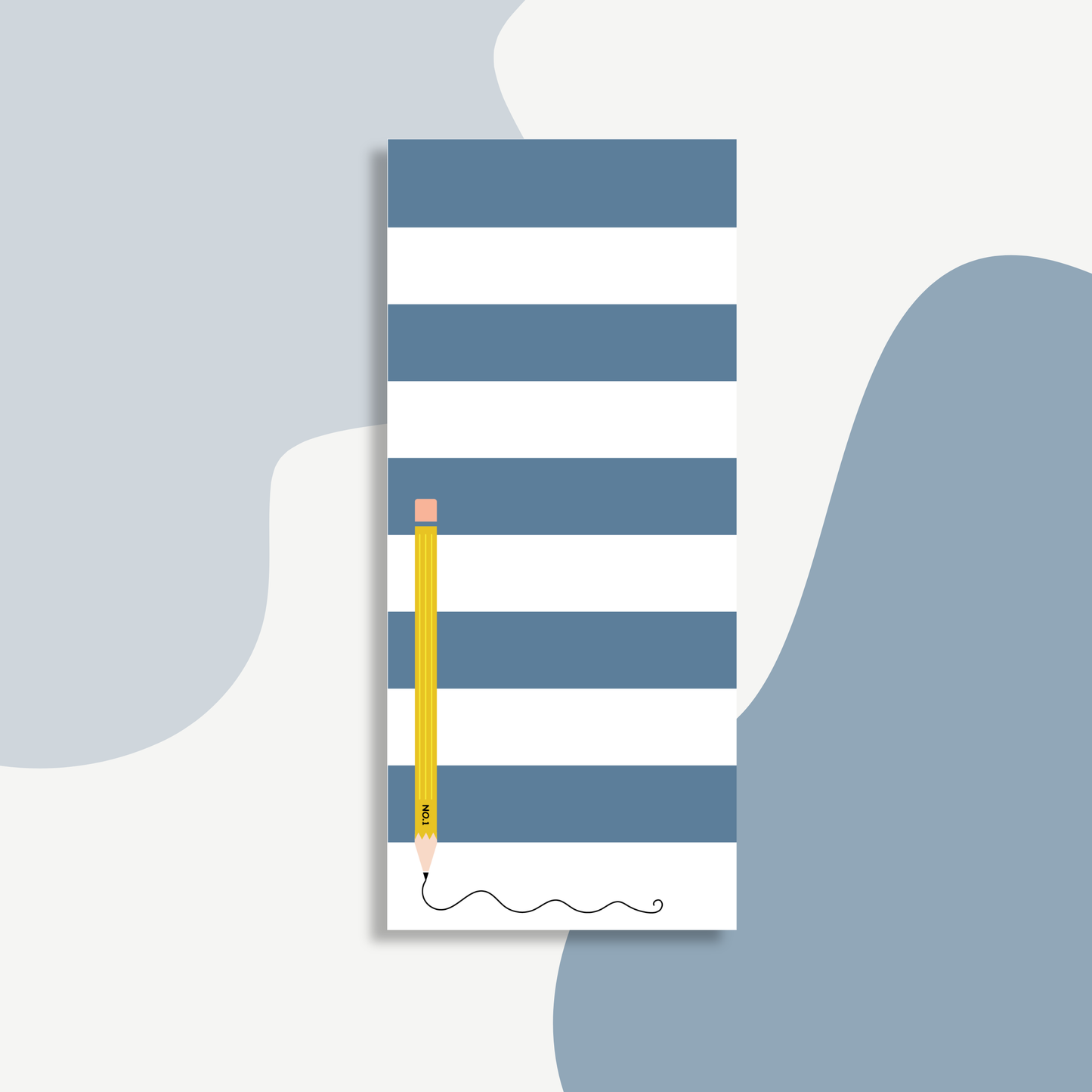 Blue Stripe Notepad | Chic Desk Pad | Teacher & Office Gift