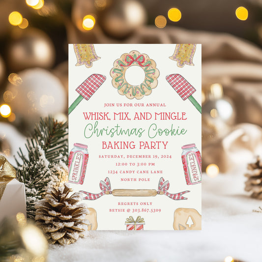 Christmas Cookie Baking Party Invitation