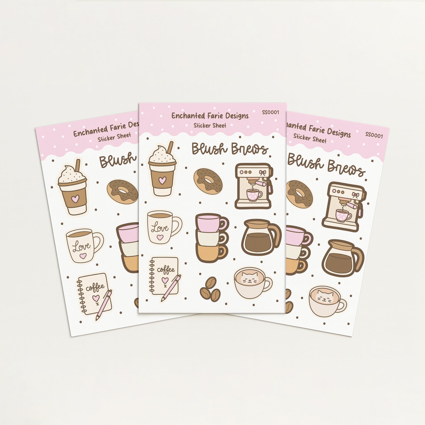 Sticker Sheet - Blush Brews Coffee Lover