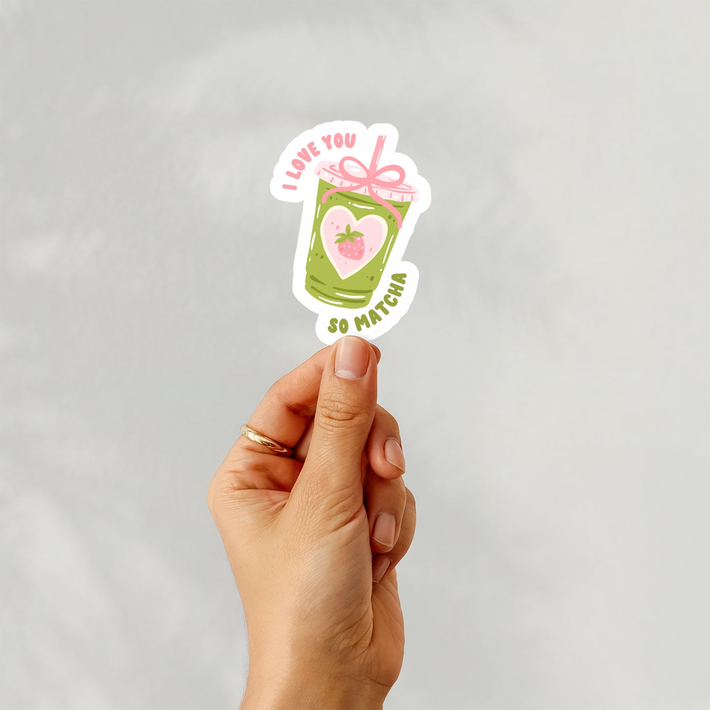 I Love You So Matcha Sticker – Cute Aesthetic Vinyl