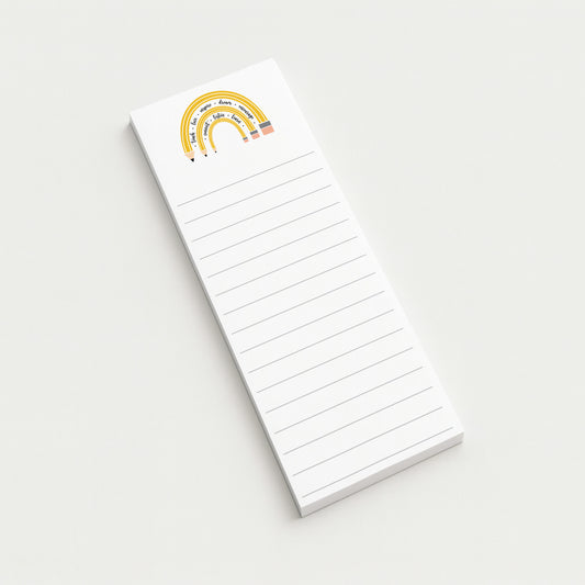 Teacher Rainbow Notepad | Inspirational Lined List Pad