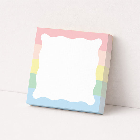 Pastel Rainbow Notepad 5x5 | Cute Square Desk Notepad