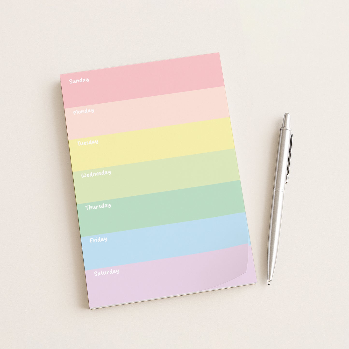 Pastel Weekly Planner Notepad | Cute Desk Notepad