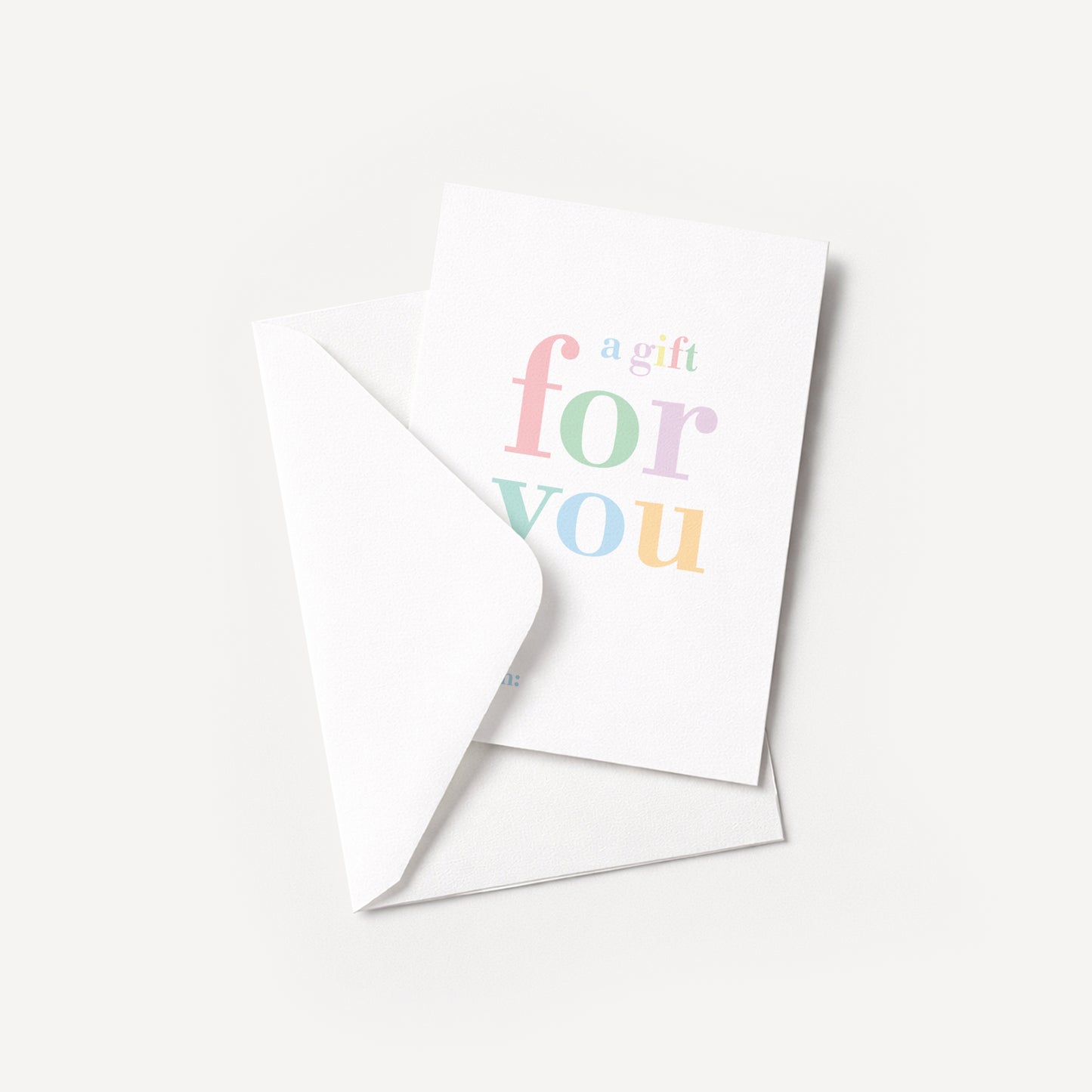 Pastel “A Gift For You” Mini Card & Envelope