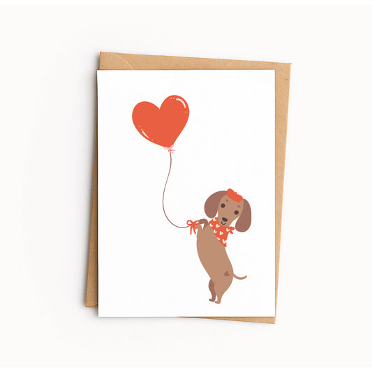 Dachshund Valentine Greeting Card | 5x7 Love Dog Card
