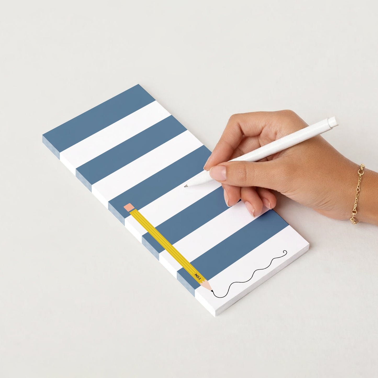 Blue Stripe Notepad | Chic Desk Pad | Teacher & Office Gift