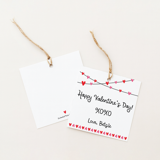 String of Hearts | XOXO Gift Tag 3x3"