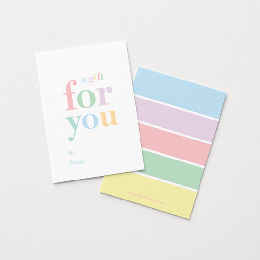 Pastel “A Gift For You” Mini Card & Envelope