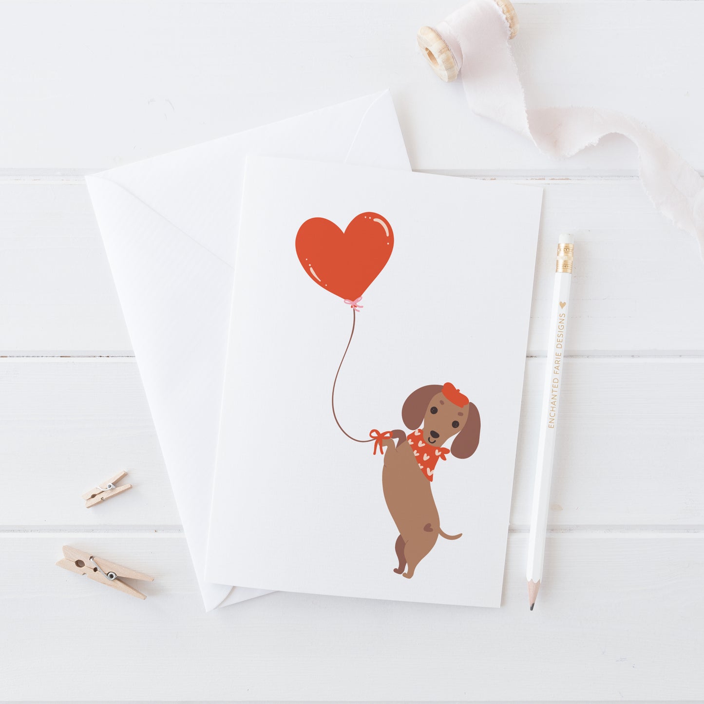 Dachshund Valentine Greeting Card | 5x7 Love Dog Card