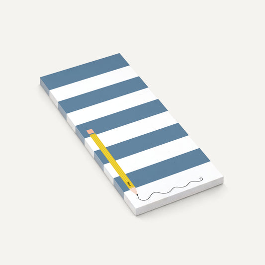 Blue Stripe Notepad | Chic Desk Pad | Teacher & Office Gift