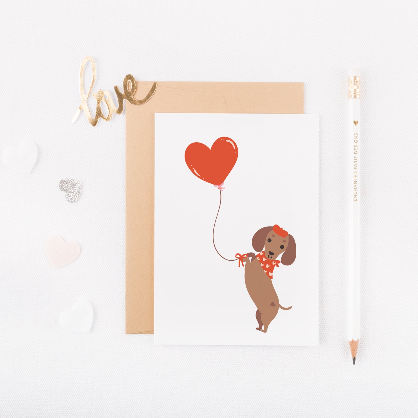 Dachshund Valentine Greeting Card | 5x7 Love Dog Card