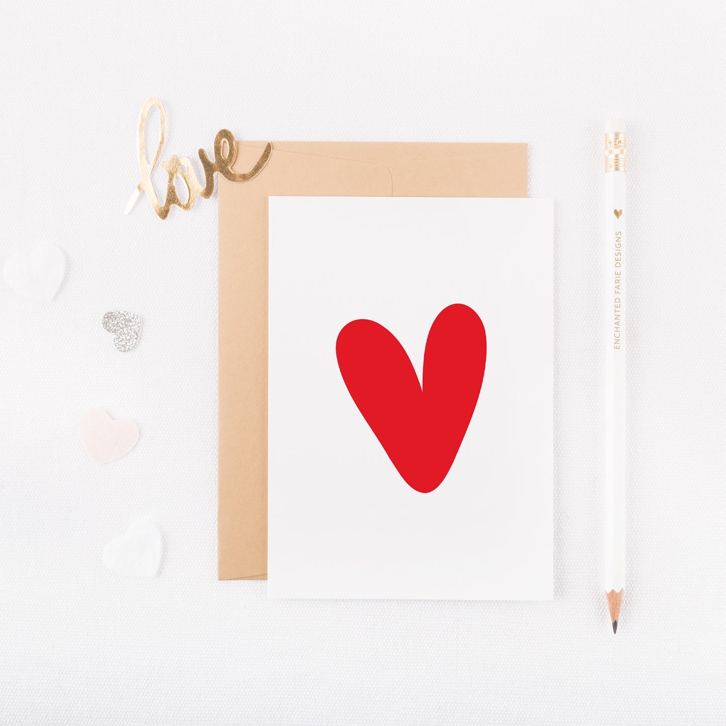 With All My Heart Greeting Card | Simple Love Card