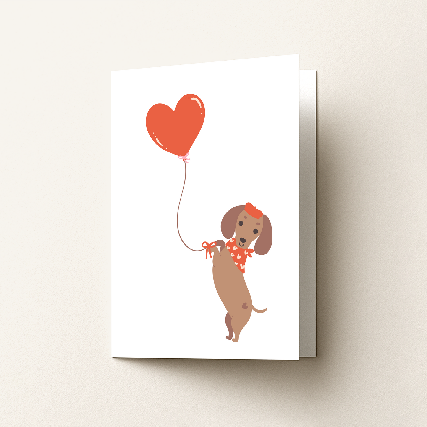 Dachshund Valentine Greeting Card | 5x7 Love Dog Card