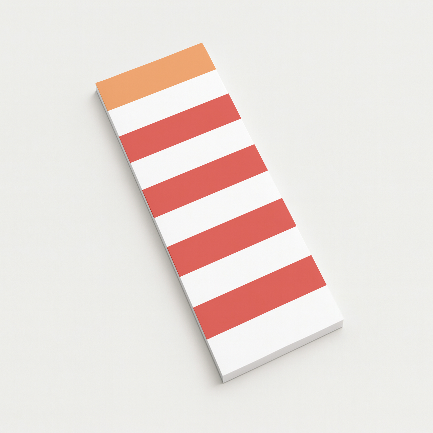 Coral Striped Notepad | Minimal Desk Note Pad | Modern Stationery Gift