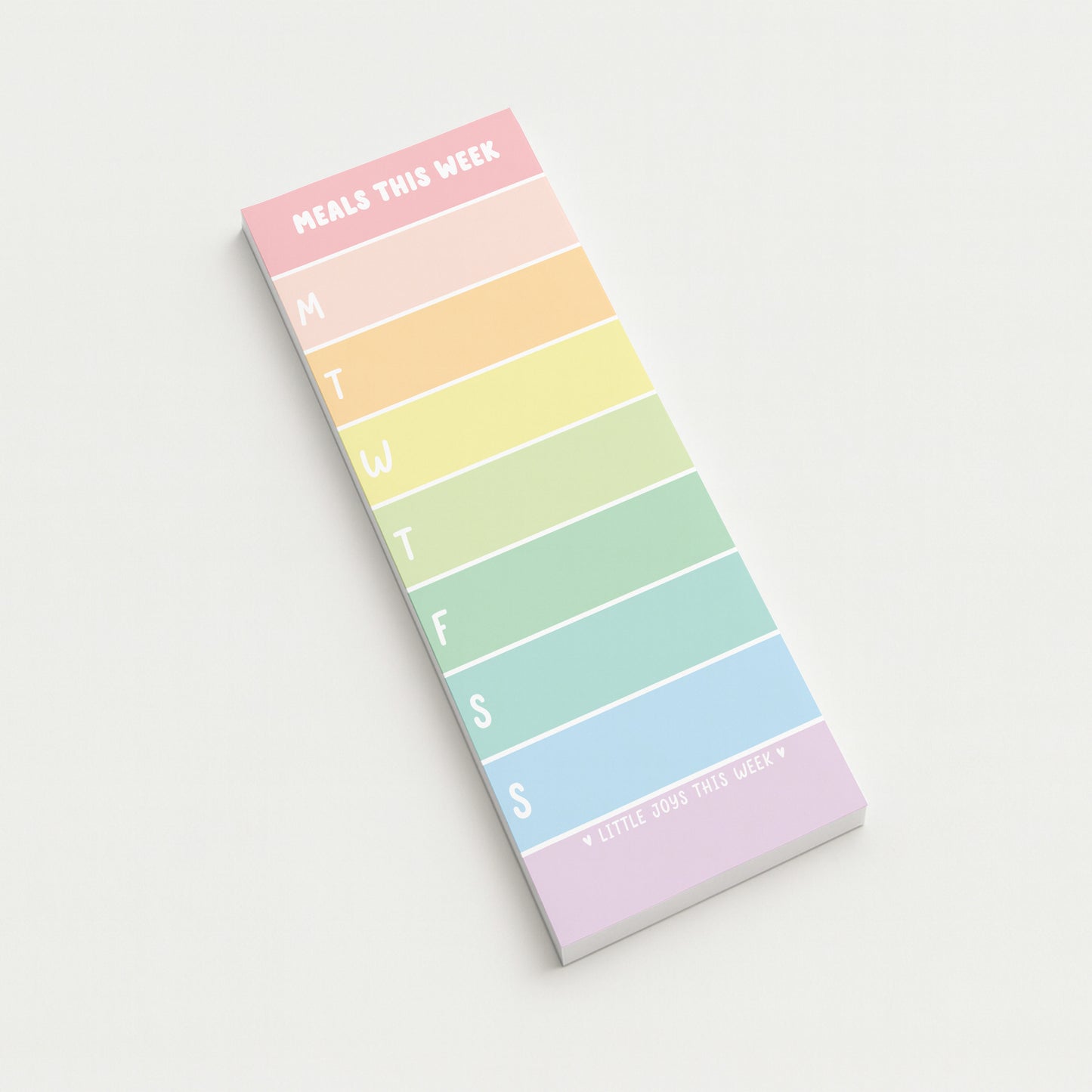 Pastel Weekly Meals Notepad | Cute Meal Planner Pad