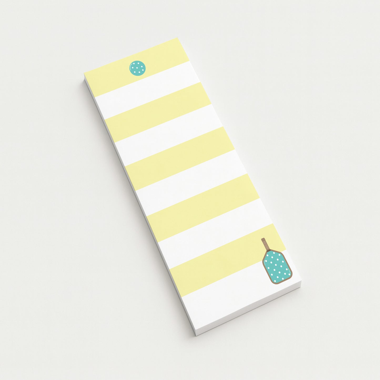 Pickleball To-Do Notepad | Yellow Striped List Pad