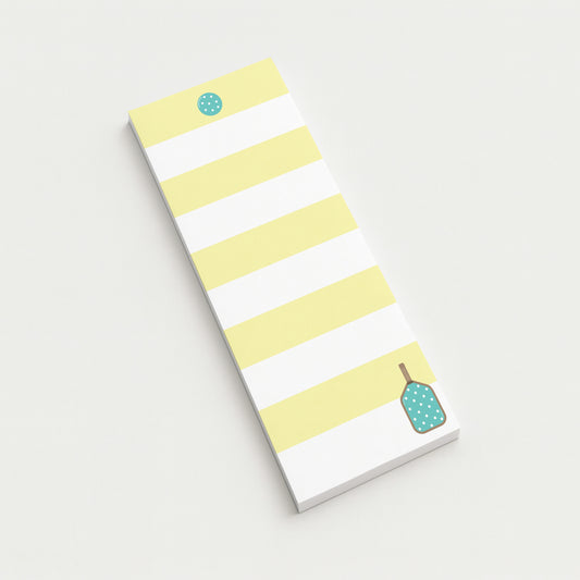 Pickleball To-Do Notepad | Yellow Striped List Pad
