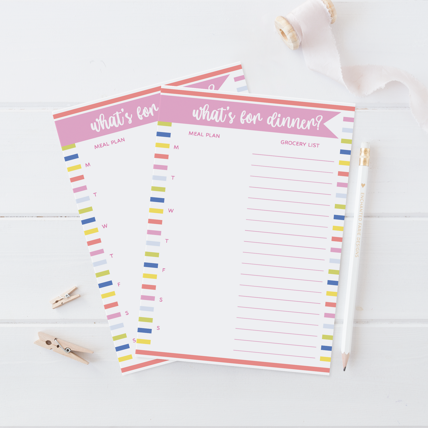 What’s for Dinner? Weekly Meal Plan & Grocery List Notepad – 5.5" x 8.5"