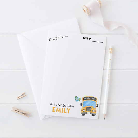 Personalized Bus Driver Notepad – School Stationery