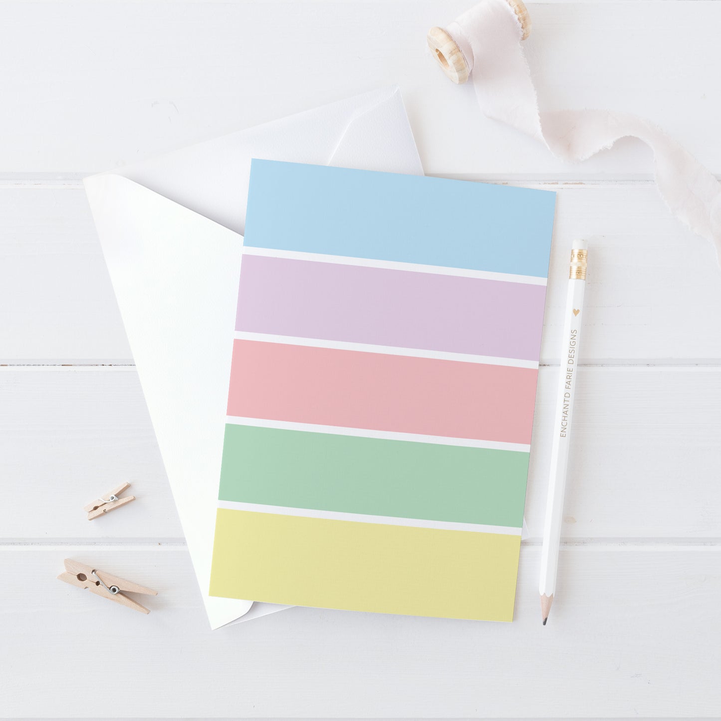 Pastel Stripes Greeting Card | 5x7 Cute Aesthetic Card