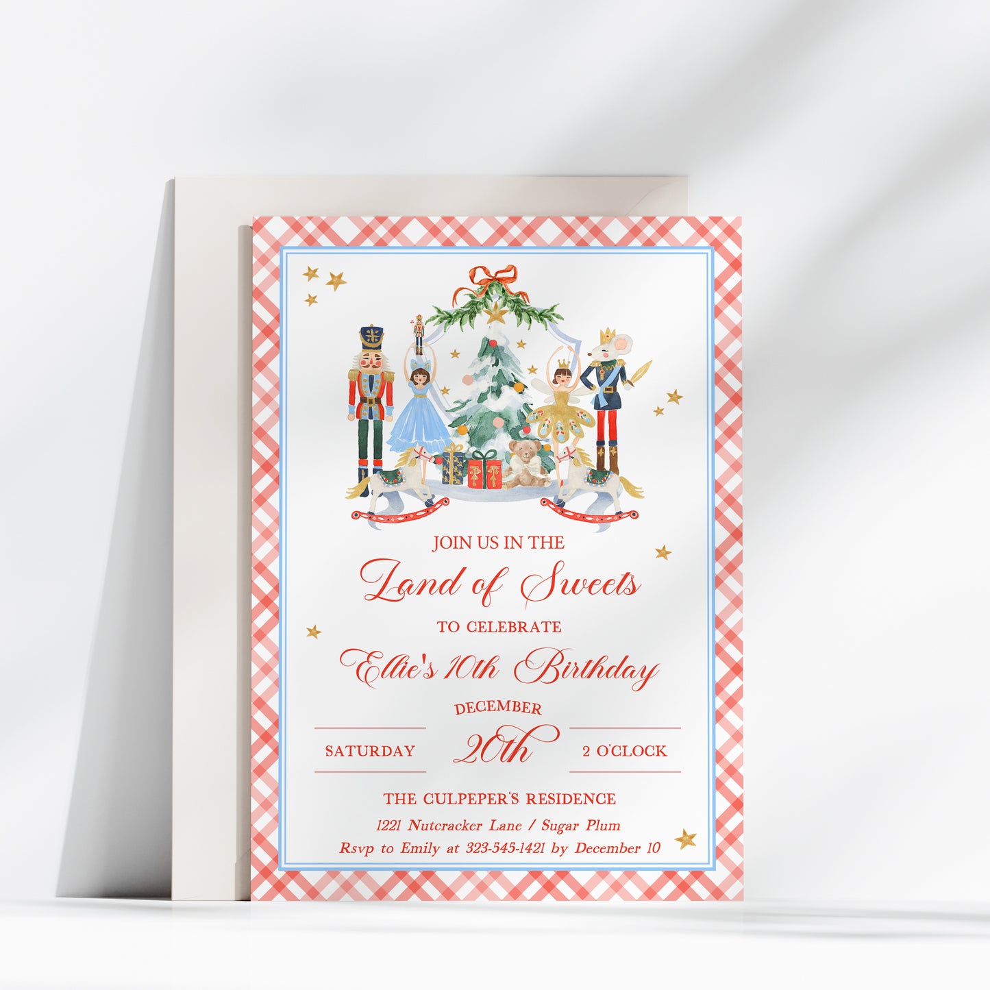 Nutcracker Christmas Invitations 5x7"