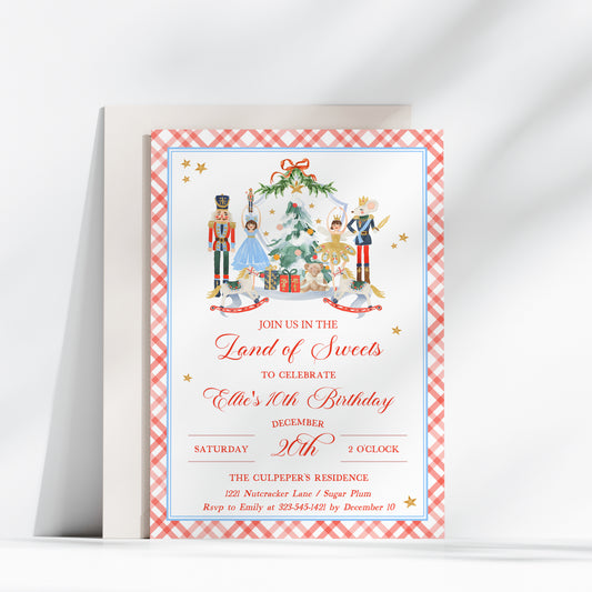 Nutcracker Christmas Invitations 5x7"